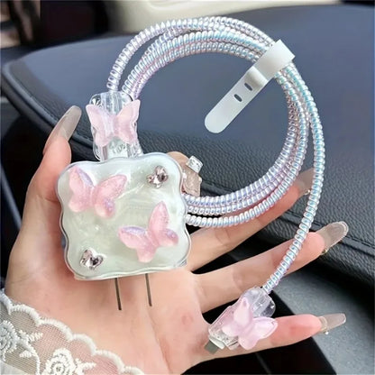 Butterfly Charger Protective Case Cable Protector For iPhone 18W/20W Fast Charging Cable Data Anti-break Charger Protective Rope