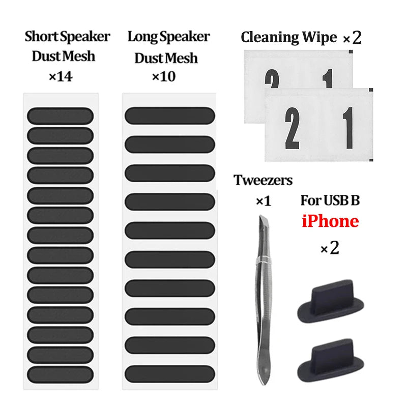 Universal Phone Dustproof Net Stickers Speaker Mesh for iPhone Samsung Anti Dust Net Sound Hole Charging Port Dust Cover Plug - covers4phones