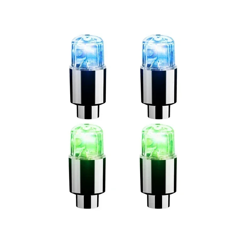 2/4/8Pcs Colorful LED Wheel Lights Car Tire Valve Caps Neon Light Universal Motorcycle Bicycle Valve Cover Auto Accessories