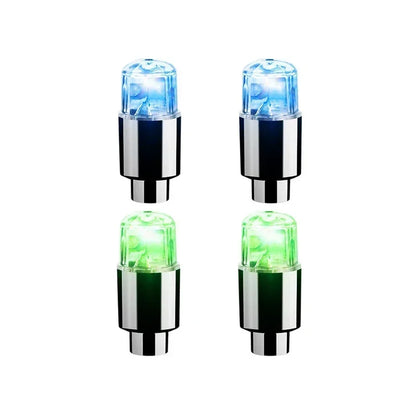 2/4/8Pcs Colorful LED Wheel Lights Car Tire Valve Caps Neon Light Universal Motorcycle Bicycle Valve Cover Auto Accessories