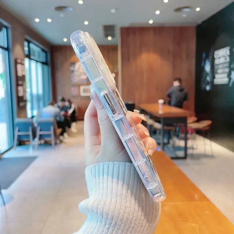 Winter Christmas Beauty Snowflake Makeup Mirror Frame For iPhone Case 16 15 14 13 12 11 Pro XR XS Max 7 8 Plus Phone Y2K Cover