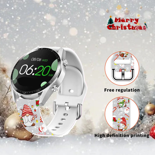 20mm 22mm Christmas Strap for Samsung Galaxy Watch 7/6/5 40mm 44mm Band Replaceable Bracelet for Xiaomi Huawei Amazfit Watchband