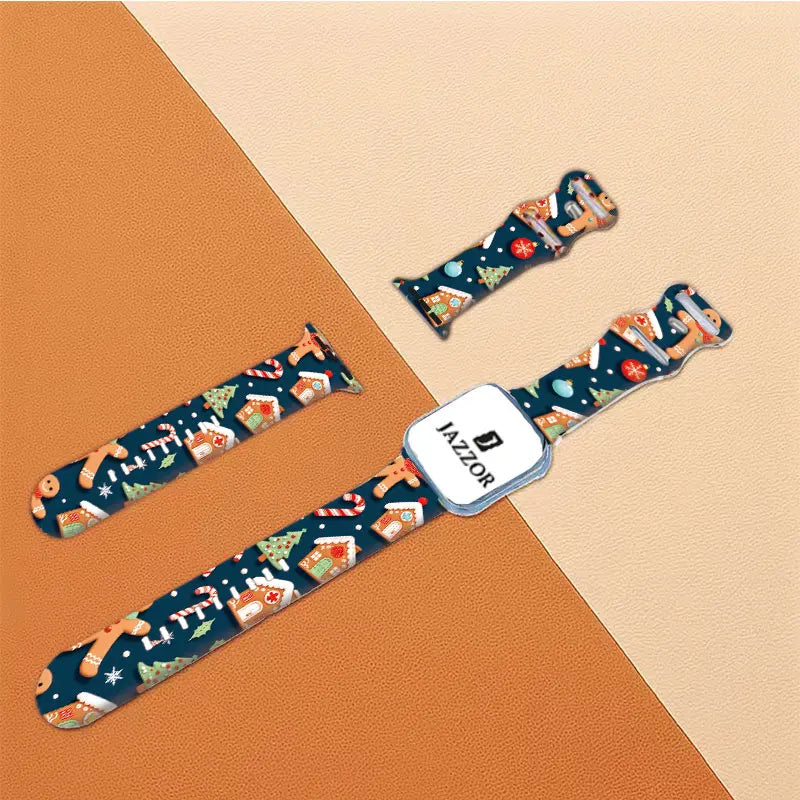 Christmas theme Strap for Apple Watch, Soft Silicone for Apple Watch 9 8 7 6 5 Ultra SE Band Size38 40 41 42 44 45 49mm