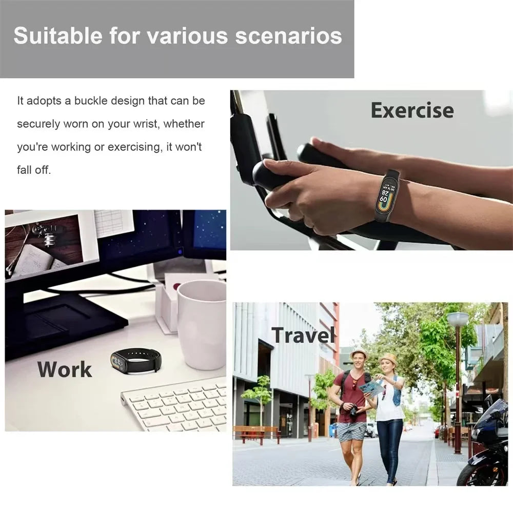 Sport Silicone Strap for Xiaomi Mi Band 10/9 NFC Replacement Bracelet Belt for Xiaomi Mi Band 8/9 Smart watch Strap Accessories