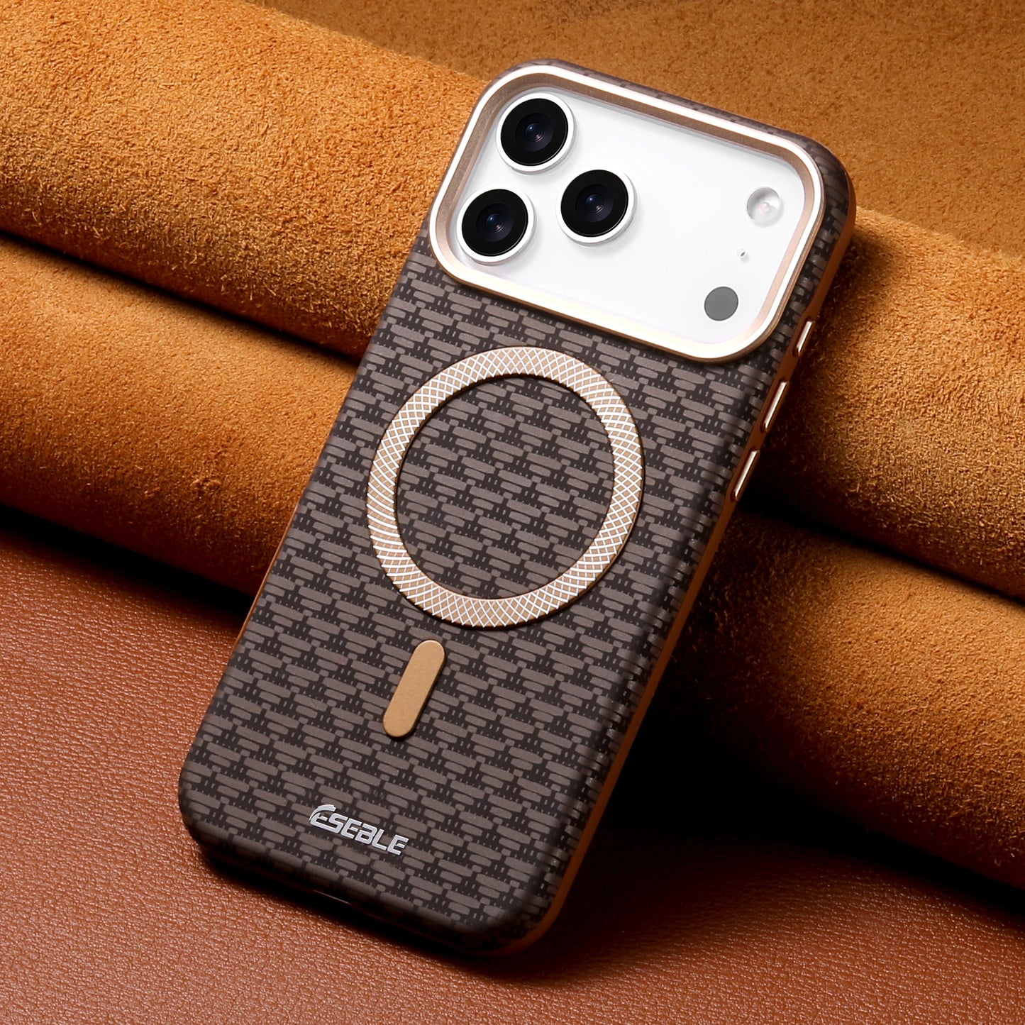 Luxury Business Bitmap Leather Magnetic Phone Case For iPhone 17 16 15 14 13 Pro Max 17Pro 17Air Metal Lens Button Bumpe Cover