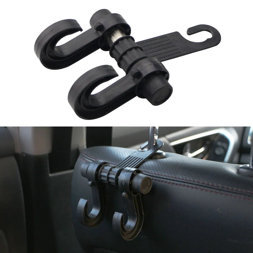 Car Seat Headrest Hook Carbon Fiber Mobile Phone Holder Vehicle Universal Holder Handbag Purse Coat Car Interior Accessories