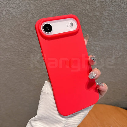 Luxury Pattern Matte Candy Color Silicone Soft Case For iPhone 17 air 17 pro 17 pro max ﻿Solid Color Shockproof Cover Shell ﻿