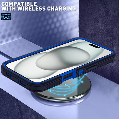 Shockproof Armor Defender Phone Case For iPhone 17 16 Pro Max 17 Air 16E 13 12 Mini 14 15 Plus 11 Hard PC+TPU Bracket Back Cover