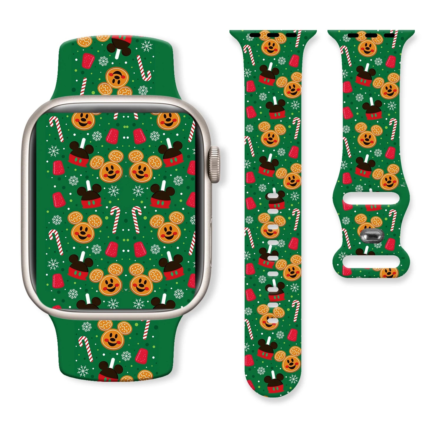 Mich Christmas 1 Printed Strap for Apple Watch 11 10 9 8 7 SE Silicone Band Replaceable Watchband for iWatch 46mm 44mm 42mm 41mm