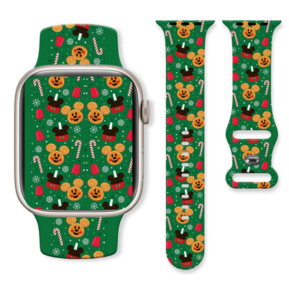 Mich Christmas 1 Printed Strap for Apple Watch 11 10 9 8 7 SE Silicone Band Replaceable Watchband for iWatch 46mm 44mm 42mm 41mm
