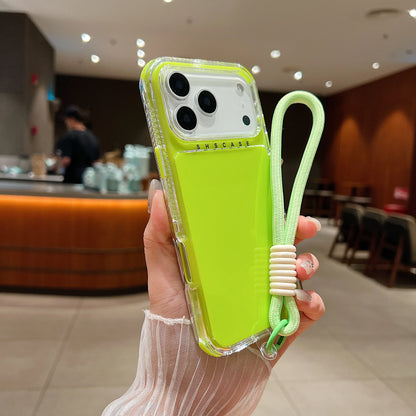 Luxury Candy Color Shockproof Case for iPhone 17 Air 16 15 14 Plus 13 12 11 Pro Max Hybrid Bumper Armor With Lanyard Strap Cover