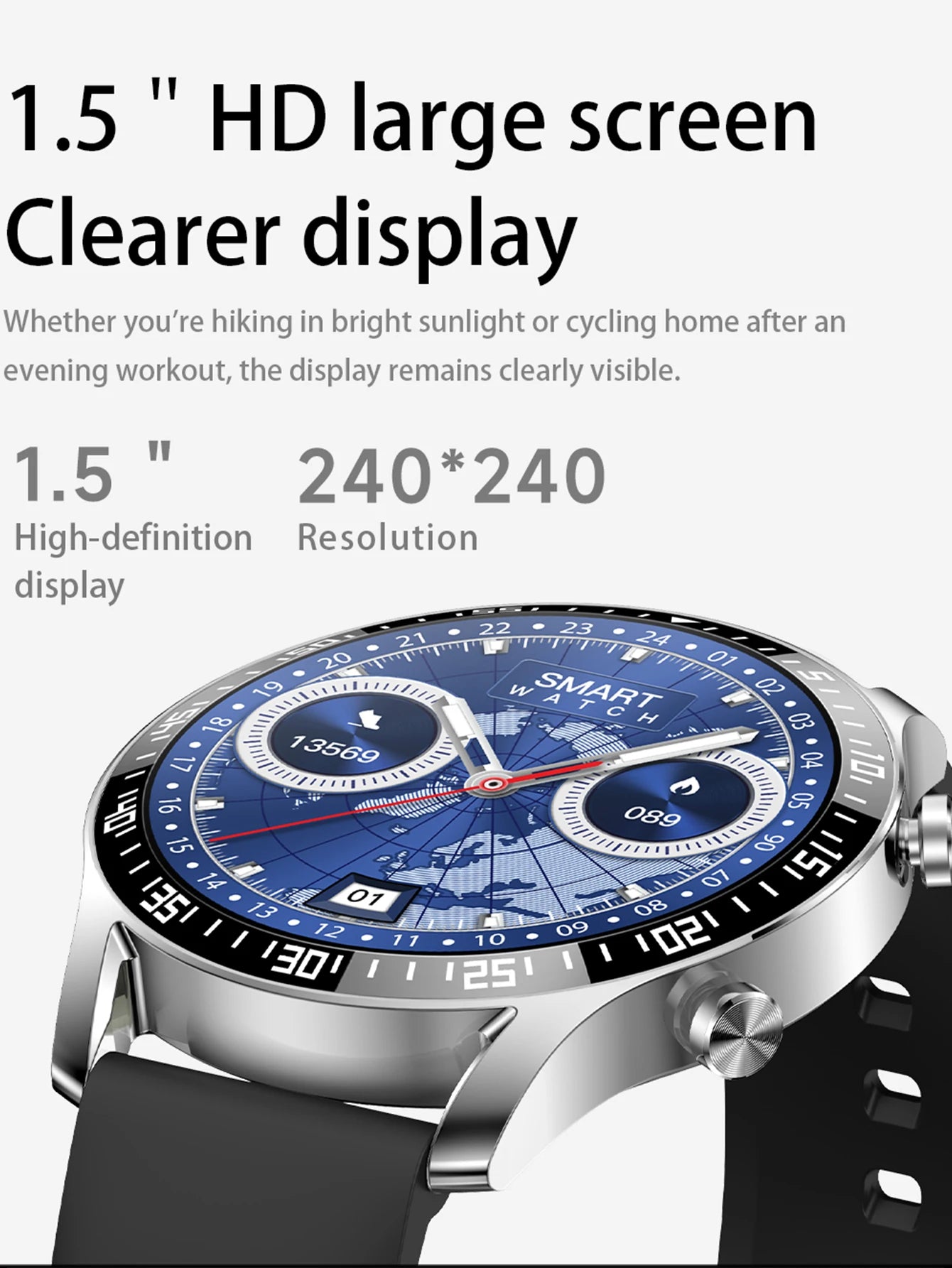 New Men Women Smart Watch HD Full Touch Screen Bluetooth Call Message Reminder Multi-Sport Christmas Surprise for ios Phone