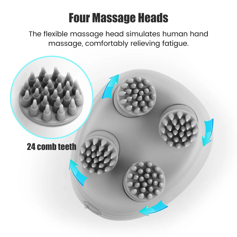 Electric Pet Claw Massager with 4 Kneading Heads – Deep Tissue Grooming & Relaxation for Cats and Small Pets