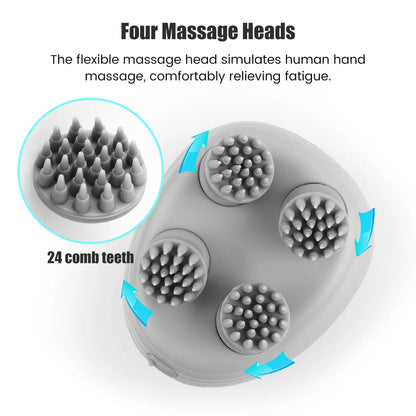 Electric Pet Claw Massager with 4 Kneading Heads – Deep Tissue Grooming & Relaxation for Cats and Small Pets