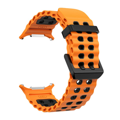 NEW Marine Silicone Strap For Samsung watch ultra 47mm Bracelet No Gaps Sport two-tone Band for Galaxy 7 ultra watchband straps