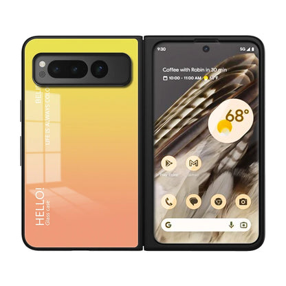 Google Pixel Fold gradient pattern glass phone case