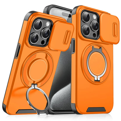 360°Rotating Hidden Metal Ring Car Holder Soft TPU+Hard PC Bumper Phone Case For IPhone 15 Pro Max 13 12 11 14 16 Pro Max Plus