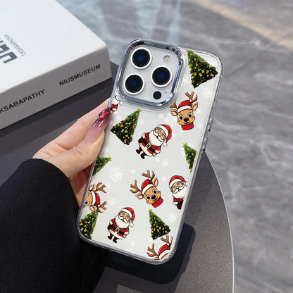 Santa Claus Elk Snowman Christmas Phone Case For Google Pixel 10 9 8 8A 9A XL Pro 4G 5G Transparent Soft Silicone TPU Back Cover