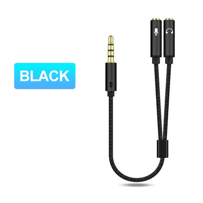 Headset Splitter 3.5mm Audio+Mic Stereo Headphone Splitter Audio 3.5mm 4 Pole Jack Y Cable for PS4,PC Gaming Headset,Xbox One