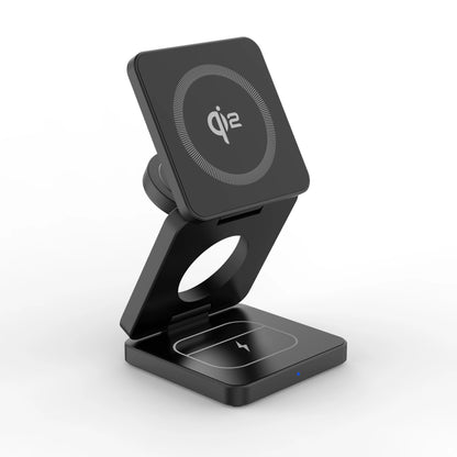 Qi2 3 in 1 15W Magnetic Wireless Charger for Iphone 16 15 14 13 Fast Charging Folding for Apple Watch Airpods Wireless Charger