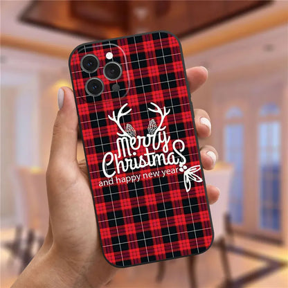 New Year's Christmas Santa Claus Phone Case For iPhone 16 15 13 14 12 11 Pro Max Mini X XS XR 7 8 Plus SE4 16E Shockproof Cover