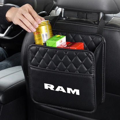 Car Back Rear Organizer Seat Elastic String Universal Storage Bag Pocket Auto Organizer interior for Dodge RAM Car Accessories