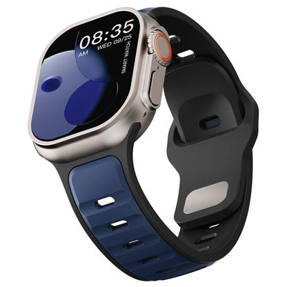 Silicone Strap for Apple Watch 49mm 46mm 45mm 44mm 42mm 41mm 40mm Sports Band for Iwatch Series 10 9 8 7 6 5 4 Se Ultra 1 2 Men