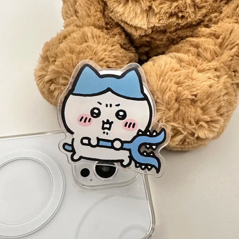 Cute Japan Anime Chiikawa usagi Hachiware For Magsafe Magnetic Phone Grip Tok Stand For iPhone Foldable Wireless Charging Holder