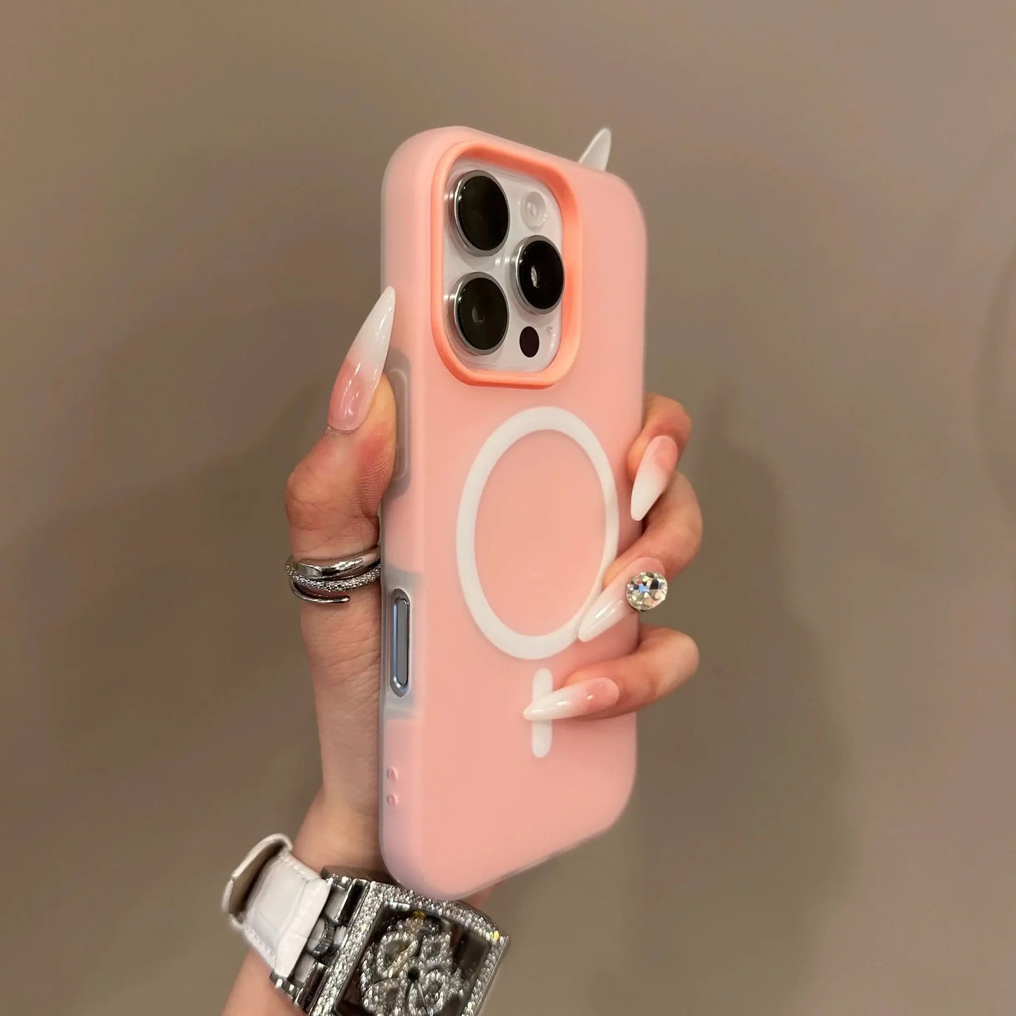 Luxury Candy Color 2 IN 1 Magsafe Case for iPhone 17 16 15 14 Plus 13 12 Pro Max 11 Magnetic Wireless Charge Matte Soft Cover