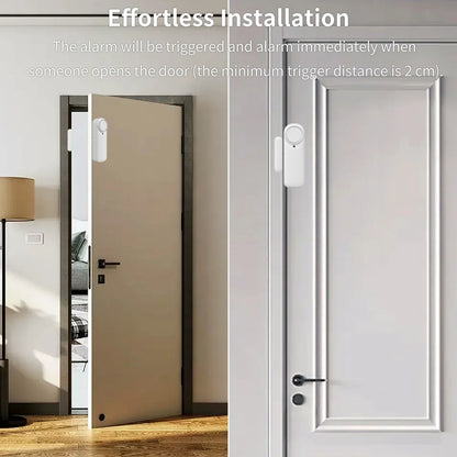 Smart Wifi Contact Door Window Sensor Alarm Beep Contact Wireless Door Detector Works With Smart Life Tuya Smart Home  Alexa