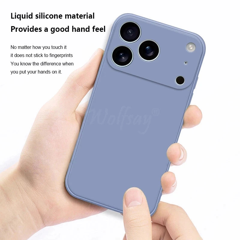 For iPhone 17 Pro Case Liquid Silicone Plain Rubber TPU Case For iPhone 17 Pro Cover Protector For iPhone 17 Air Pro Max Case