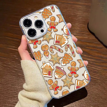 New Year Christmas Gift Santa Claus Clear Phone Case For Samsung Galaxy S25 S24 S23 S22 Ultra Plus S22+ S23+ S24+ S25+ Covers