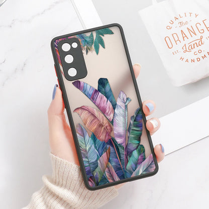 Green Leaves Matte Case For Samsung A55 A54 5G A53 A52 A35 A34 A33 A32 4G A13 A05 S24 Ultra S23 S22 Plus S21 FE S20 Soft Cover
