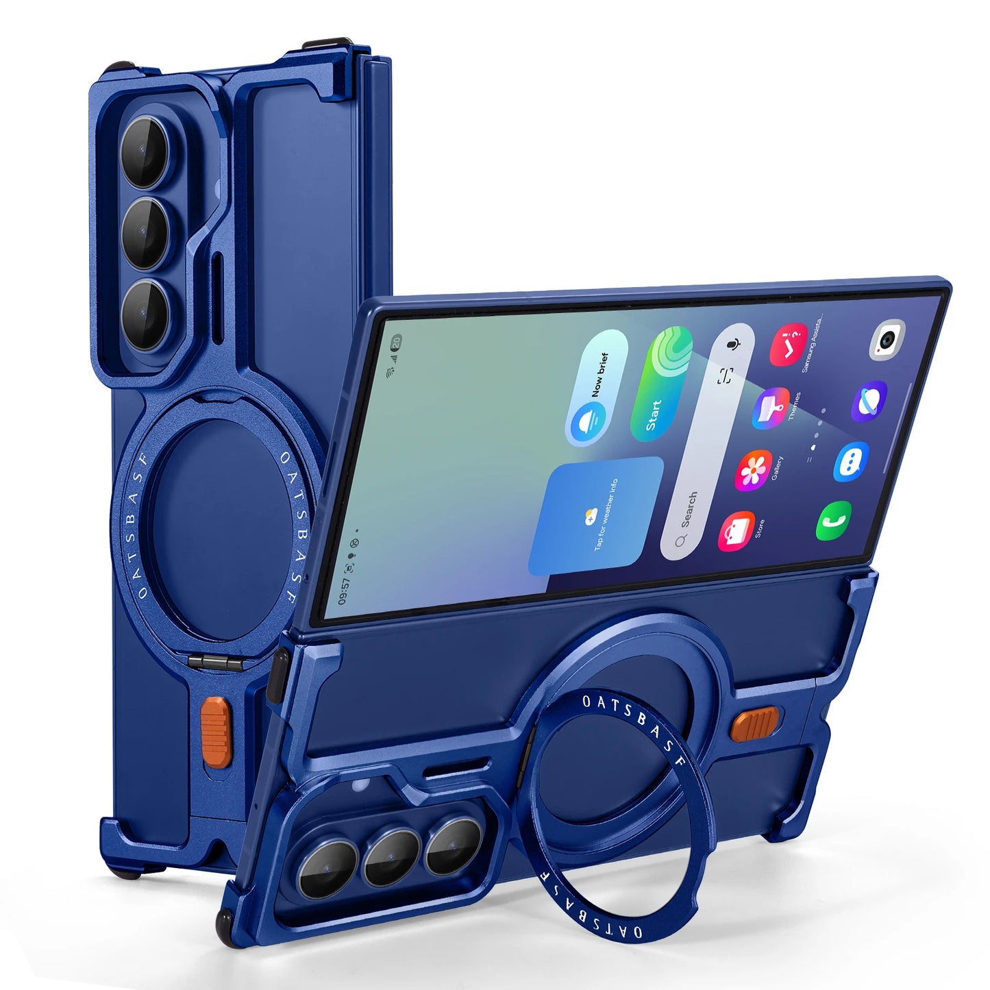 Eary Frameless Case for Samsung Galaxy Z Fold 7 Magsafe with 360°Rotation Stand Magnetic  Wireless Charging Aluminum Phone Cover