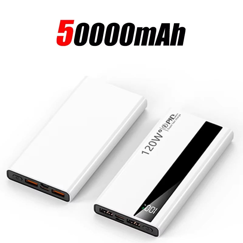 120W 500000mAh Power Bank High Capacity Super Fast Charging Power Bank Portable Battery Charger For Huawei iPhone Samsung Xiaomi
