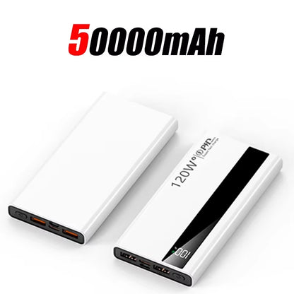 120W 500000mAh Power Bank High Capacity Super Fast Charging Power Bank Portable Battery Charger For Huawei iPhone Samsung Xiaomi