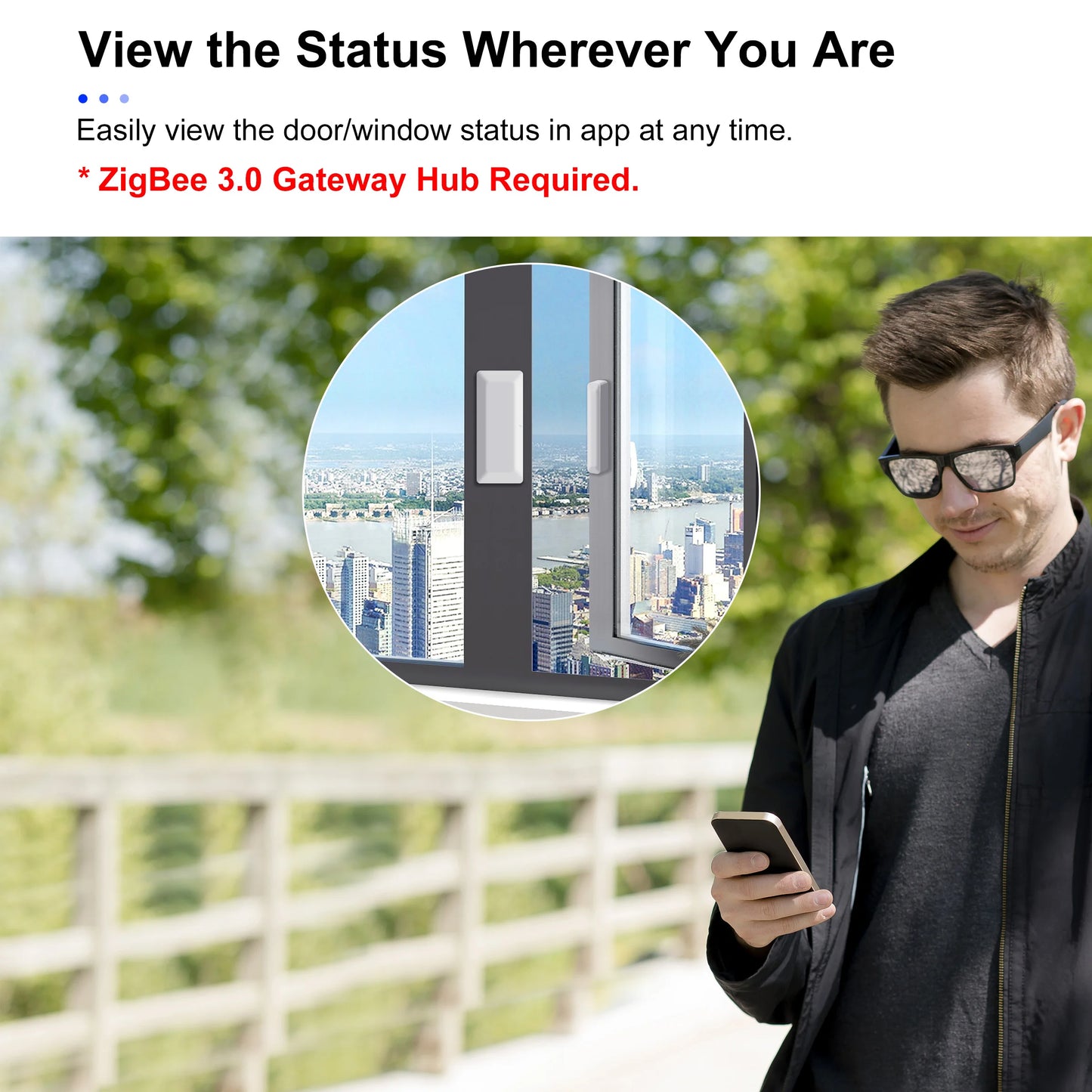 GIRIER Smart Door and Window Sensor ZigBee 3.0 Wireless Contact Detector for Smart Home Security Works with Home Assistant MQTT