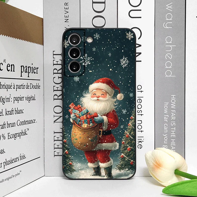 Merry Christmas Tree Santa Claus Pattern Phone Case for Google Pixel 9A 8A 7A 6A 7 PRO 8 9 Pro XL 5G Shockproof Soft Back Covers