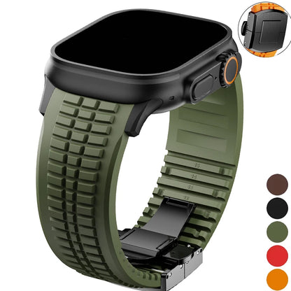 Silicone Band for Apple Watch 46mm 45 44mm 42 Sports Strap for Iwatch Ultra 2 49mm for Series 10 9 8 7 Se 6 5 Se Luxury Bracelet