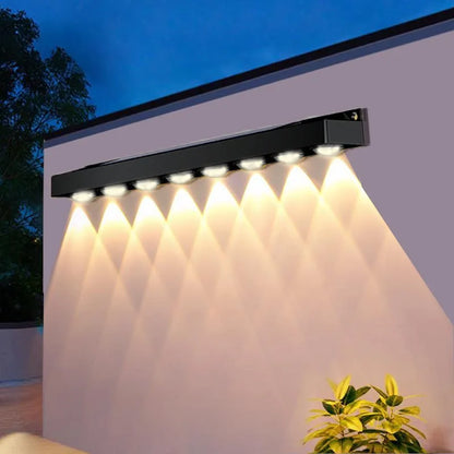 4/8LED Solar Powered Wall Lamp Garden Lamp Outdoor Waterproof Balcony Staircase Fence Atmospheric Decorative Lighting