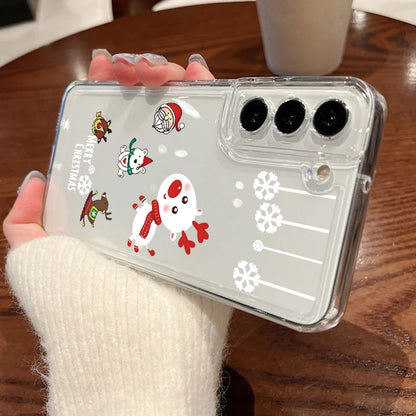 Cartoon Gifts Christmas Case For Samsung Galaxy S25 S24 Ultra S23 S22 Plus S21 FE A15 A16 A17 A26 A35 A36 A54 A55 A56 5G Funda