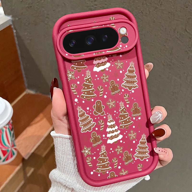 Gingerbread Christmas Case For Google Pixel 9 Pro XL Shockproof Bumper TPU Silicone Soft Cover Fundas For Pixel 8 7 Pro 8A 7A
