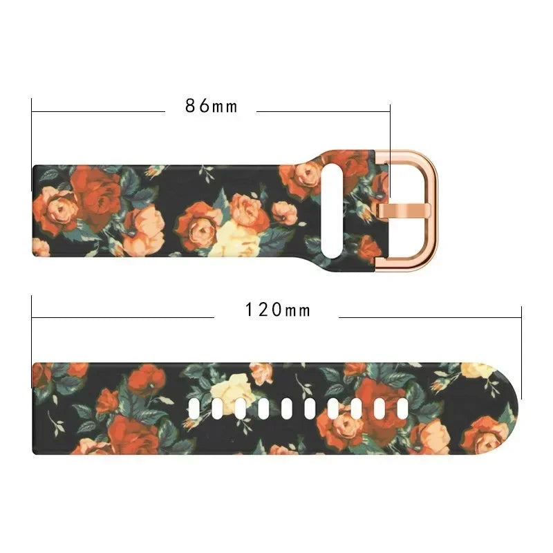 18mm 20MM 22mm band For Redmi Watch 5 lite/ Xiaomi Mi Watch 5 Active Wristband Printed Silicone Bracelet Sport strap Accessories