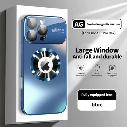 New Titanium Metallic Luxury Matte Case For iPhone 16 15 14 13 12 11 Pro Max Plus For Magsafe Glass Lens Camera Protection Cover