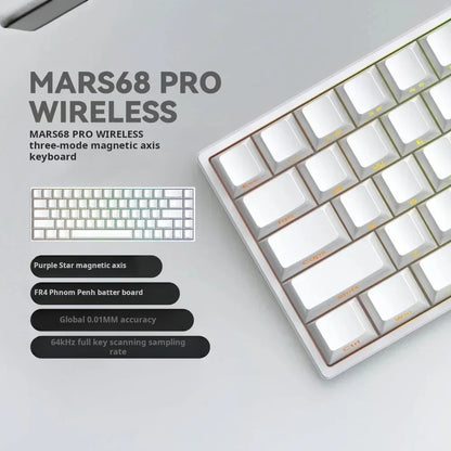 IROK Mars68 PRO Magnetic Switch Gaming E-sport Wireless Mechanical Keyboard RGB Long Battery Custom Hot Swap Gaming Accessories