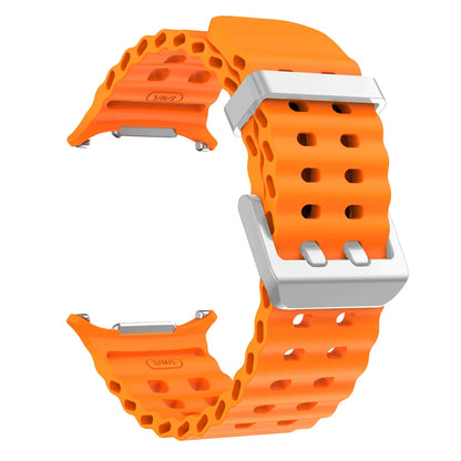 NEW Marine Silicone Strap For Samsung watch ultra 47mm Bracelet No Gaps Sport two-tone Band for Galaxy 7 ultra watchband straps