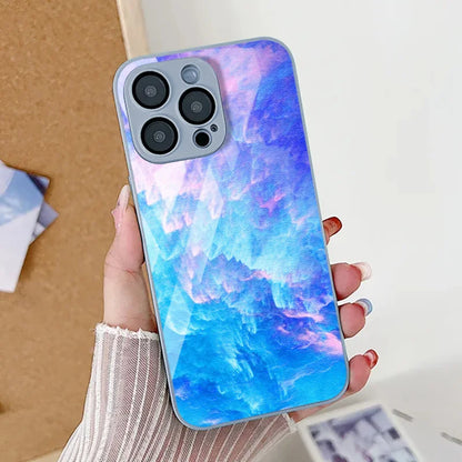 Marble Pattern Phone Case For iPhone 16 Pro Max Case iPhone 15 13 11 12 14 Pro Max 16e X XR XS 7 8 Plus SE Tempered Glass Cover