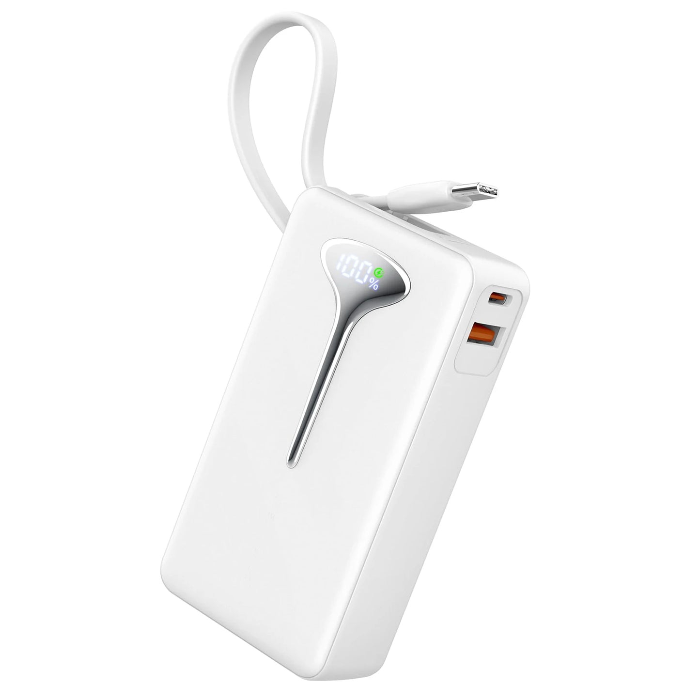 10000mAh Portable Charger Power Bank with 22.5W Fast Charging, USB-C In&Out, Built-in Cable,Travel Essentials for iPhone,Android