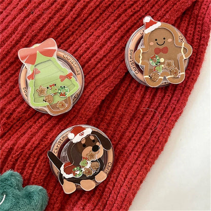 Cute Quicksand Christmas Cartoon Magnetic Holder Grip Tok Griptok Phone Stand Holder Support For iPhone For Pad Magsafe Smart To