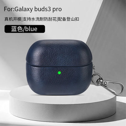 Luxury Oil Skin+PC Case For Samsung Galaxy Buds3 Earphone Shockproof Cover For Buds 3 Pro Protective Sleeve With keychain